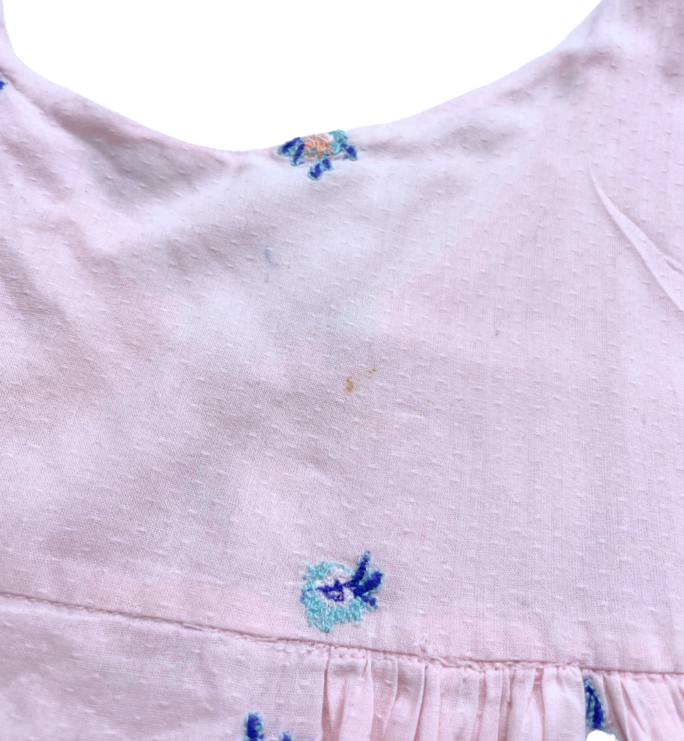 BONPOINT - Long pink embroidered dress - 10 years