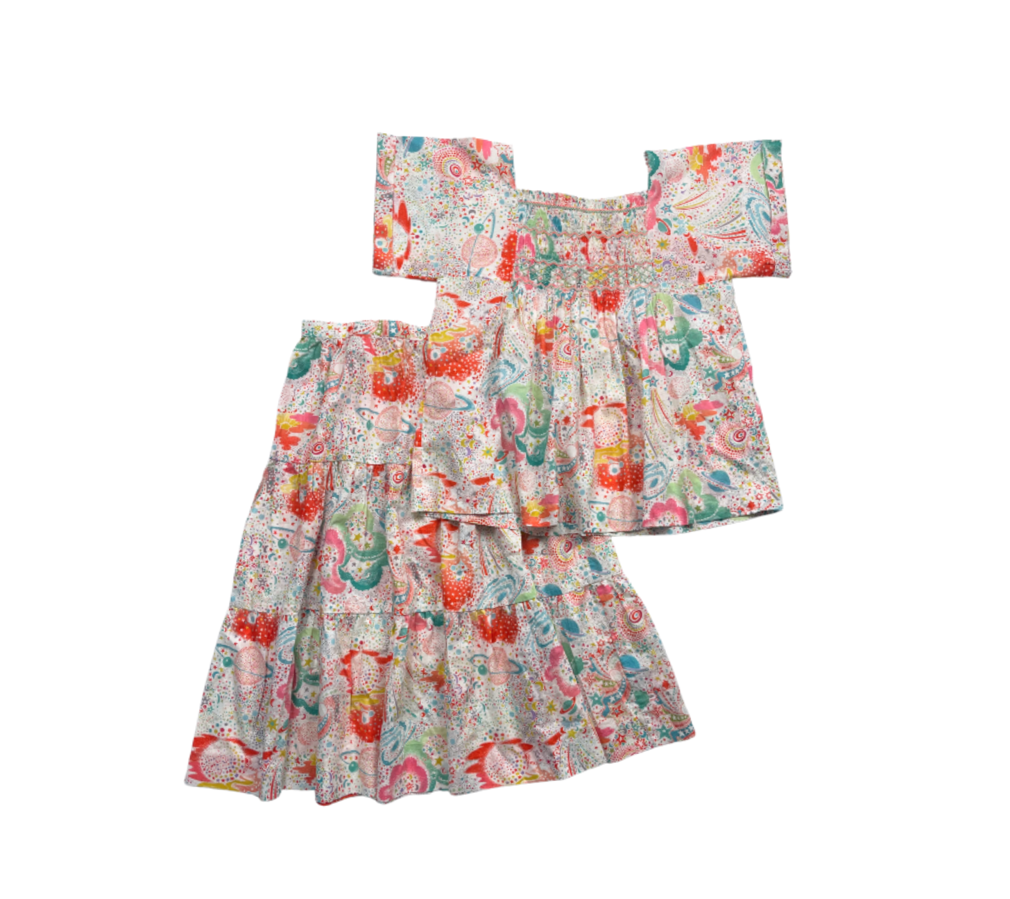 BONPOINT - Ensemble blouse et jupe à motif floral (jupe neuve) - 12 ans