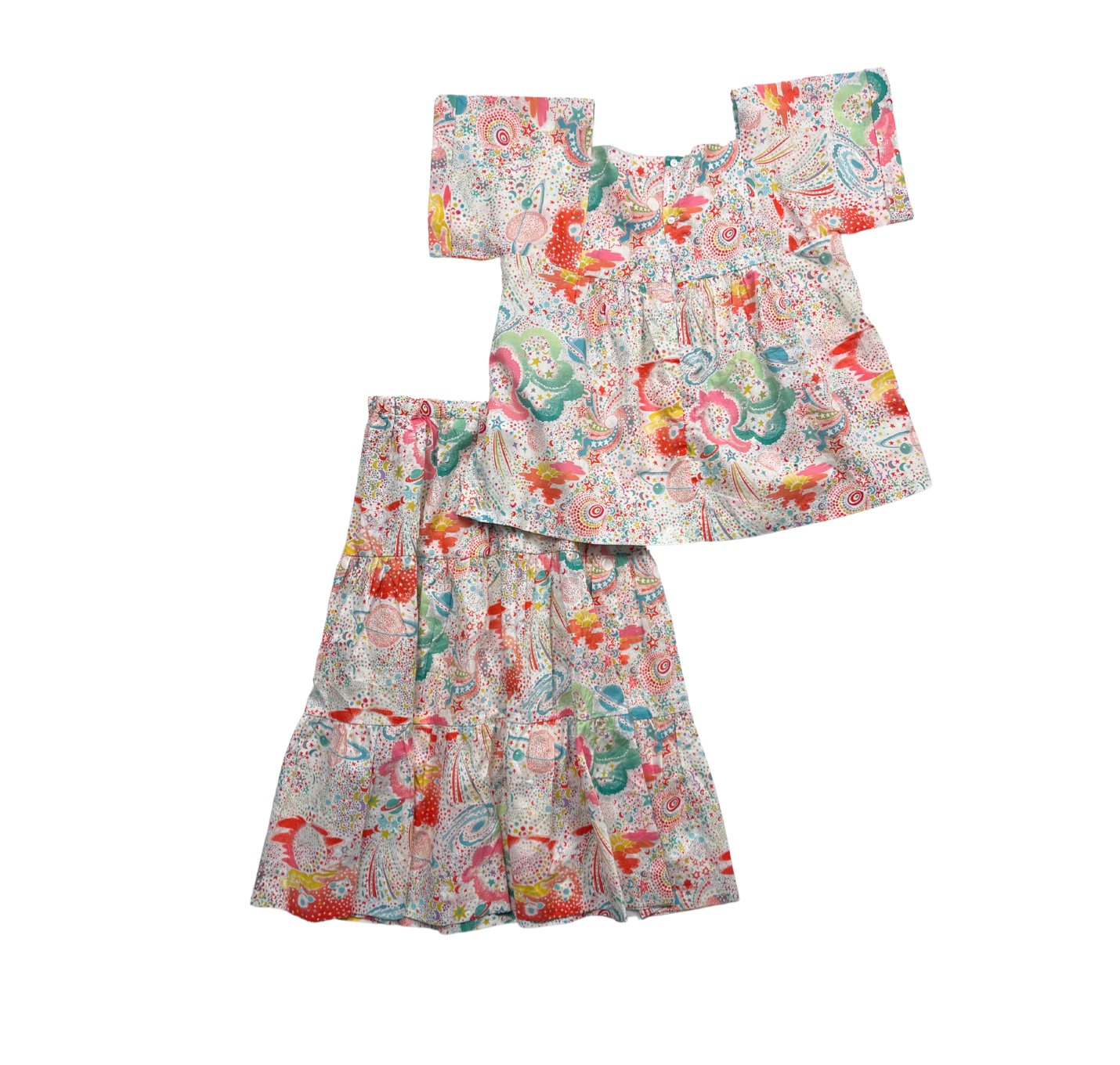 BONPOINT - Ensemble blouse et jupe à motif floral (jupe neuve) - 12 ans