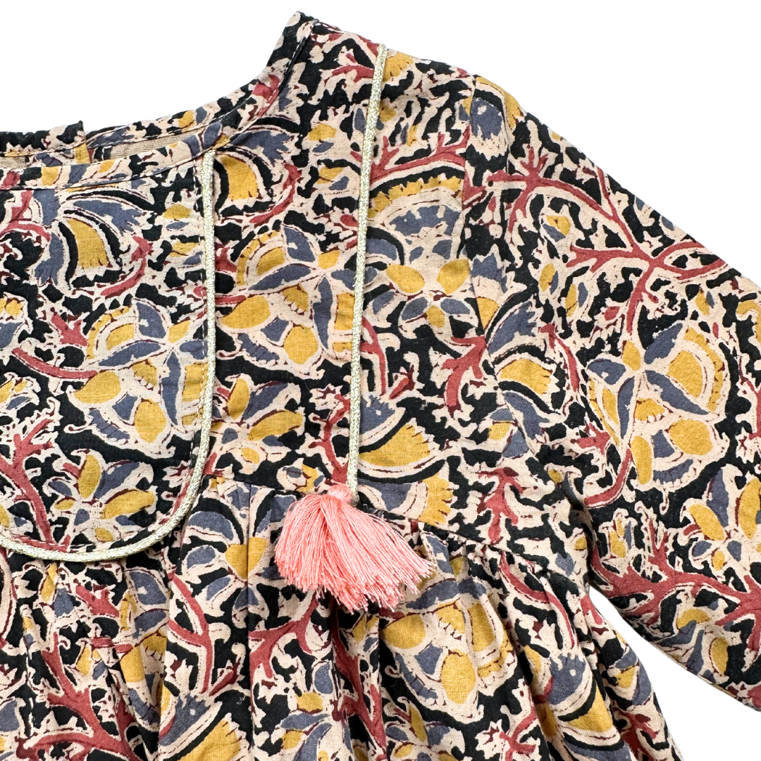 LOUISE MISHA - Robe à motifs jaune et rose - 2 ans