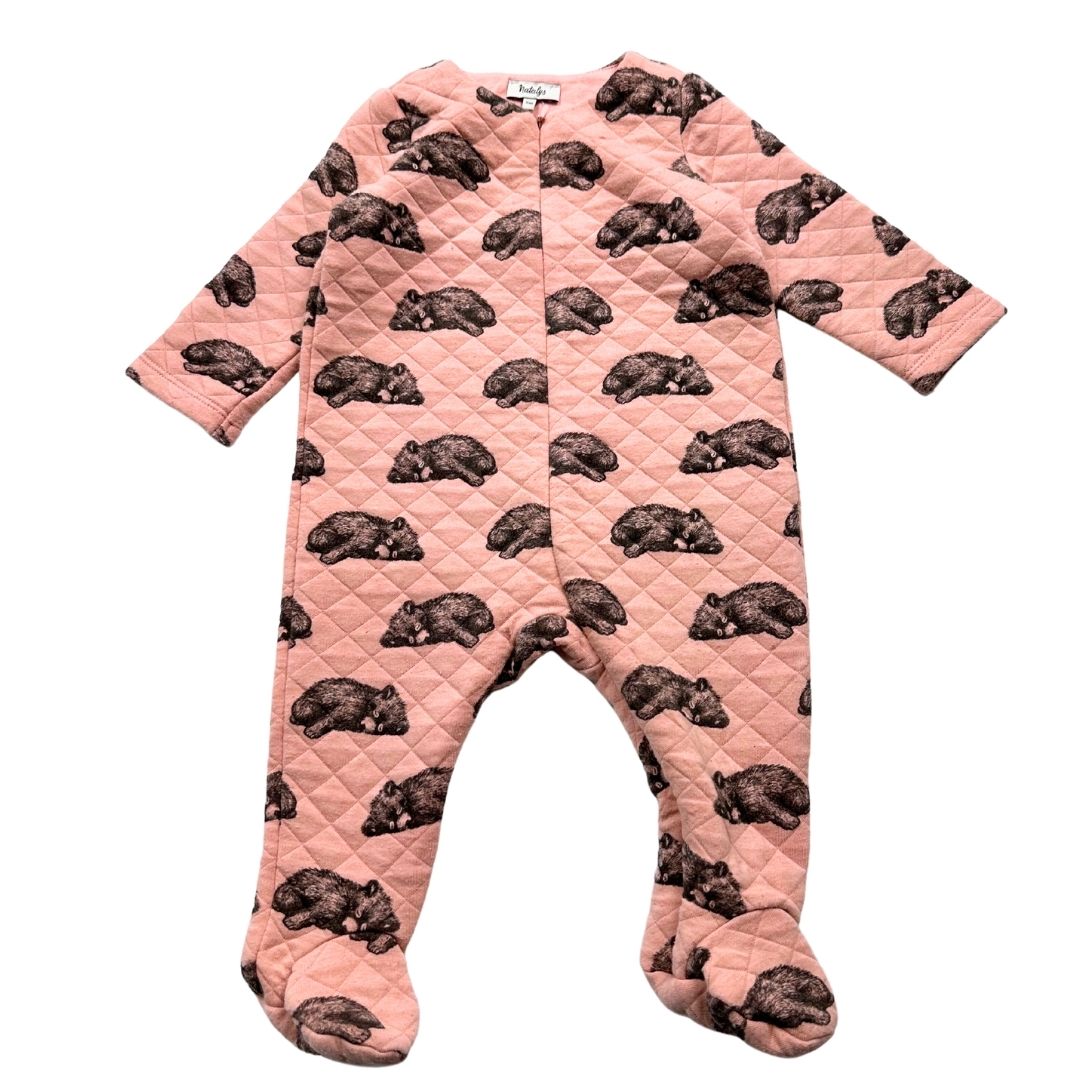NATALYS - Grenouillère pyjama rose coton imprimé oursons - 6 mois