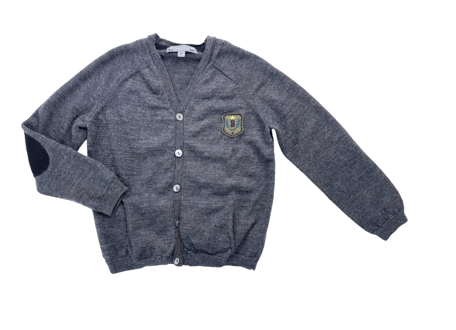 BONPOINT - Cardigan gris en laine - 6 ans
