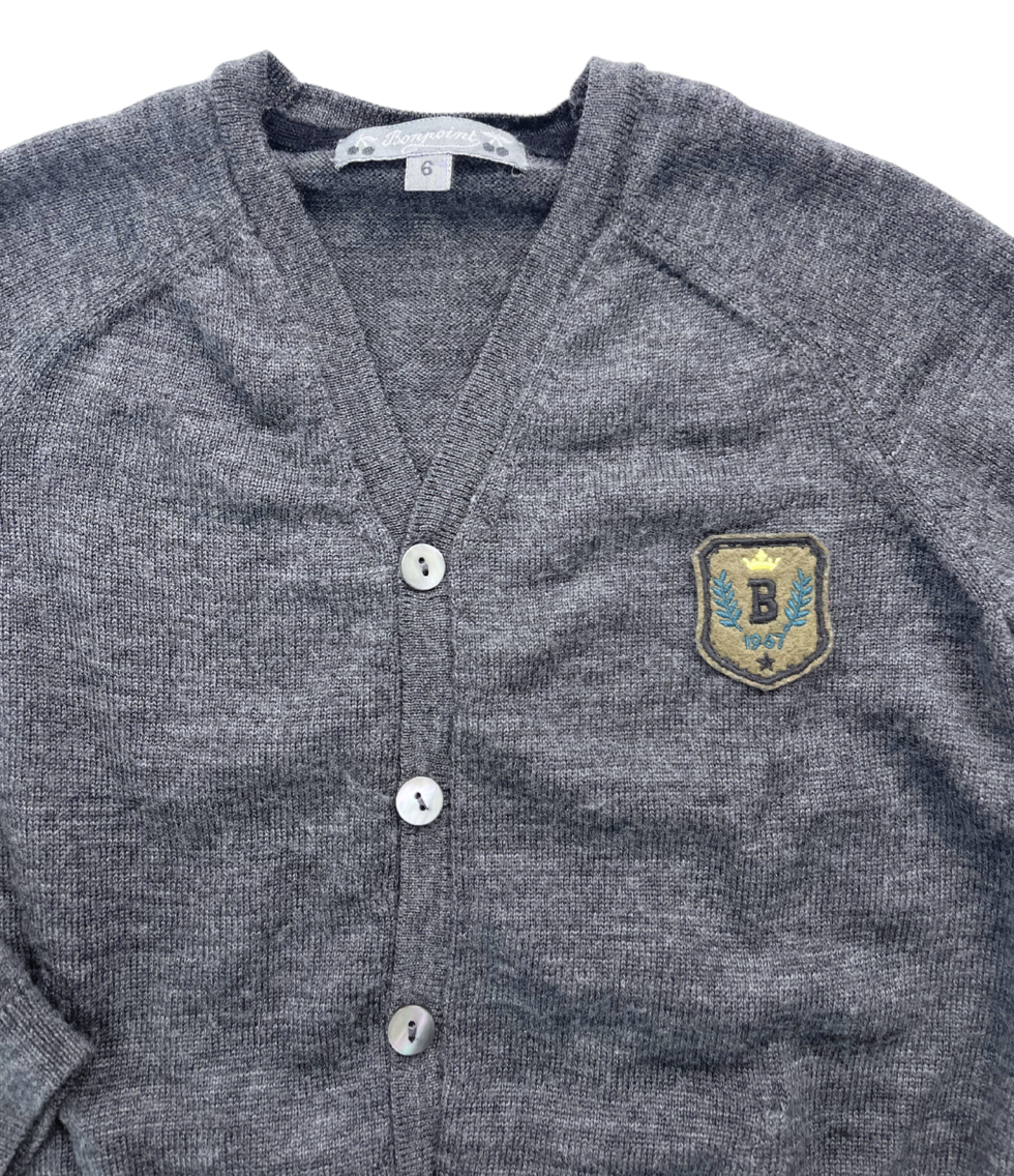 BONPOINT - Cardigan gris en laine - 6 ans