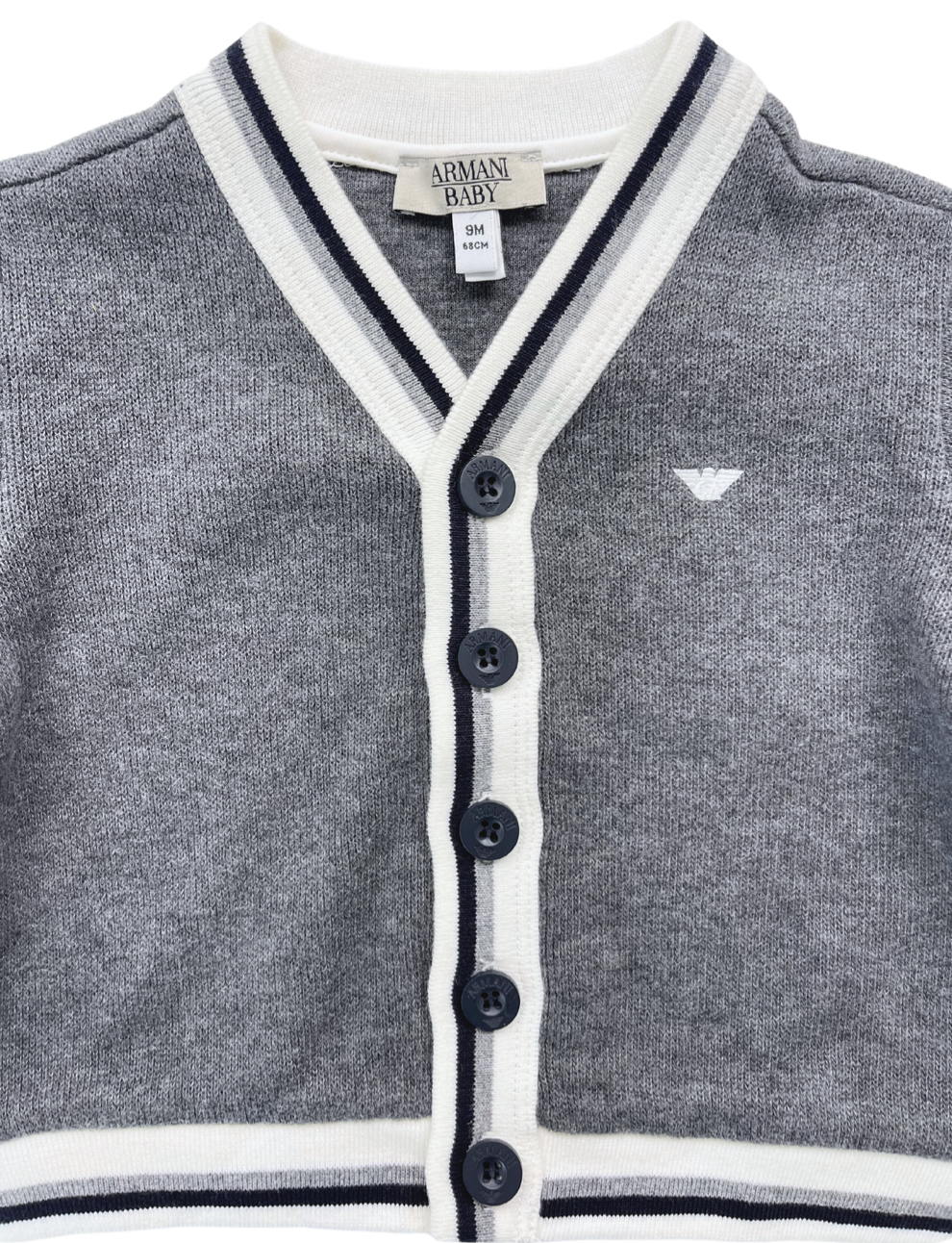 ARMANI - Cardigan en coton gris - 9 mois