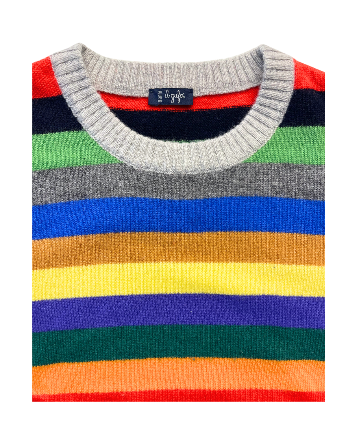 IL GUFO - Pull en laine rayé multicolore - 8 ans