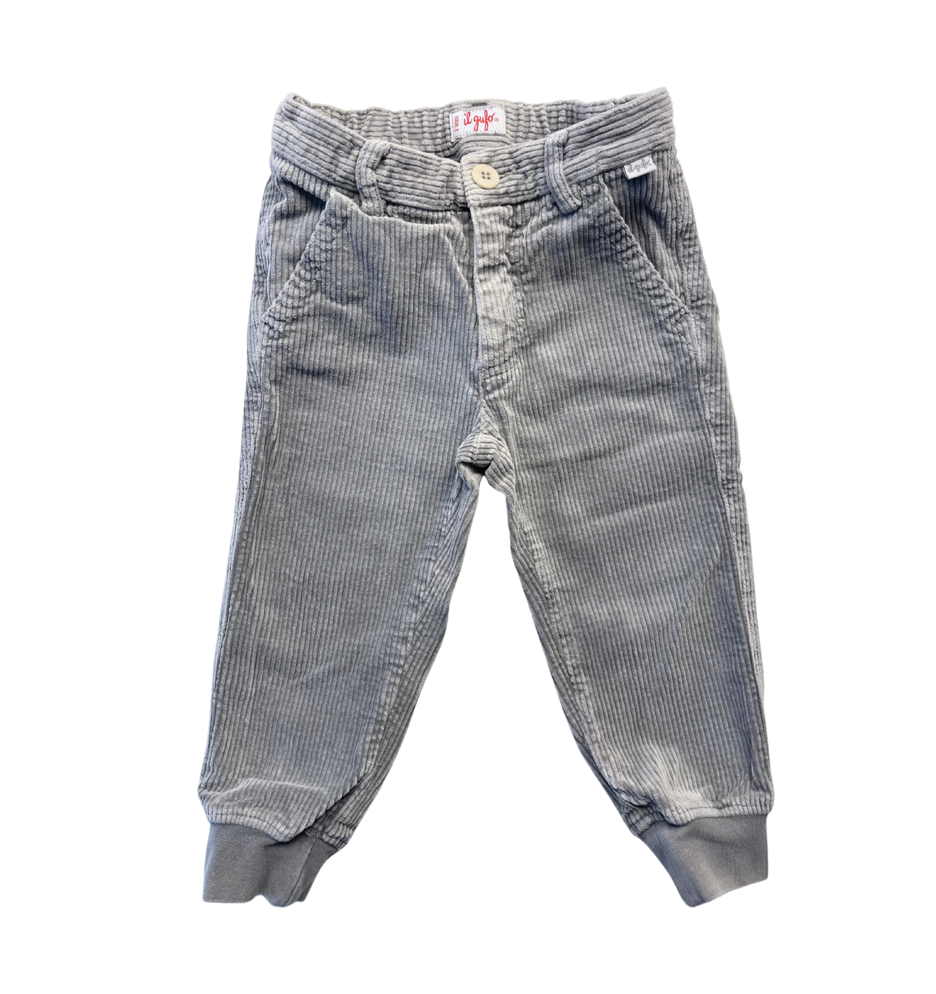 IL GUFO - Pantalon gris en velours côtelé - 2 ans