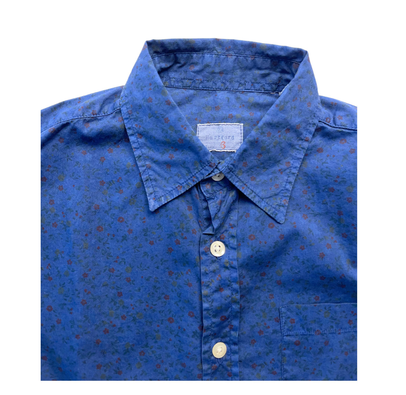 HARTFORD - Chemise bleue à petites fleurs - 3 ans