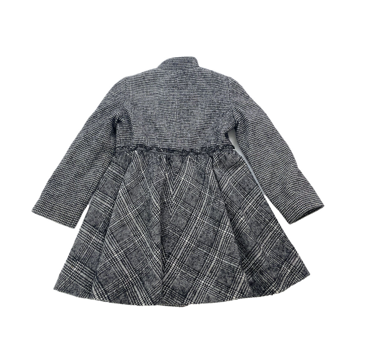 FENDI - Manteau en laine à carreaux noir et blanc - 5 ans