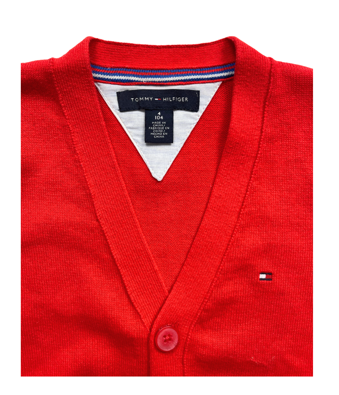 TOMMY HILFIGER - Cardigan rouge en coton - 4 ans