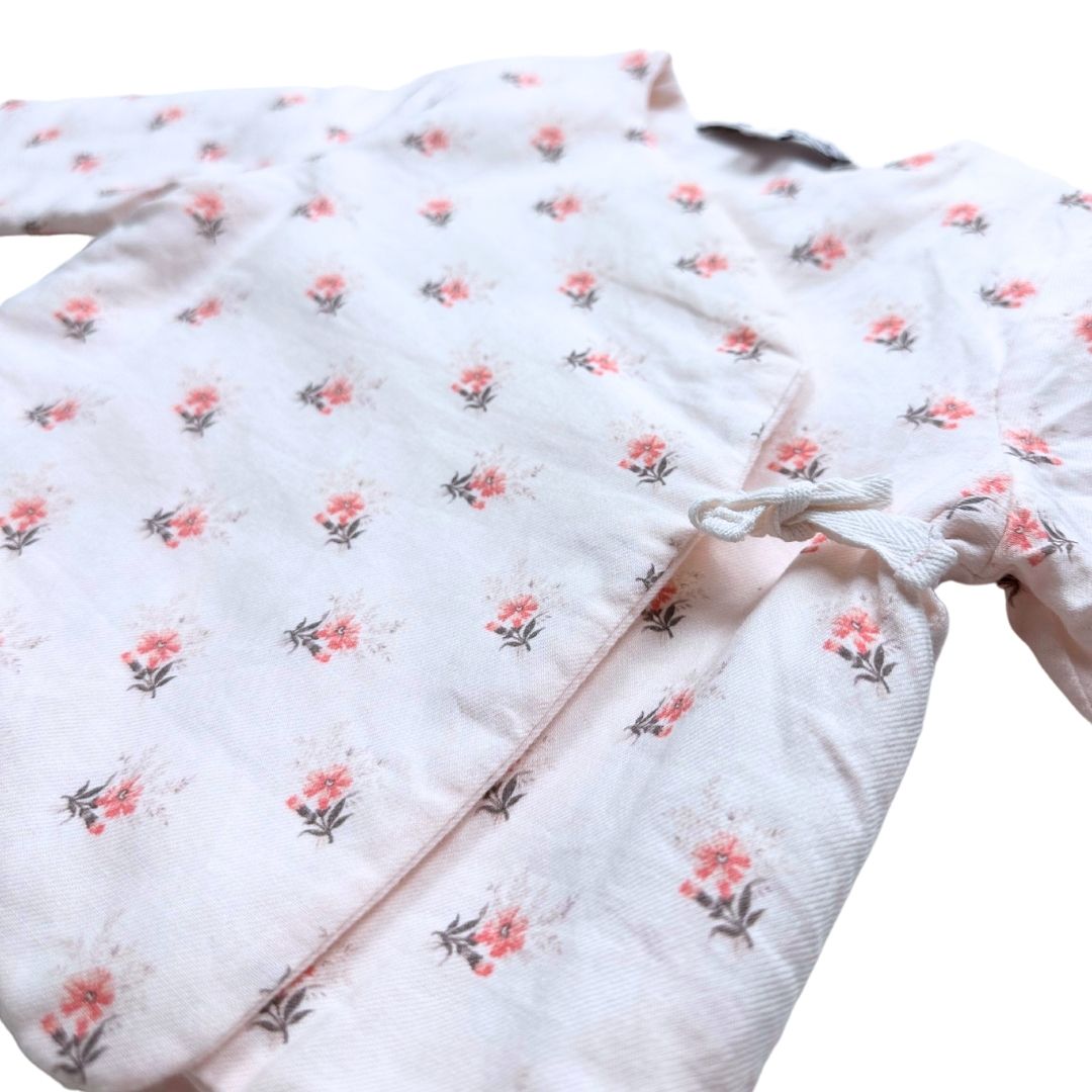 TARTINE & CHOCOLAT - Kimono rose à fleurs - 12 mois