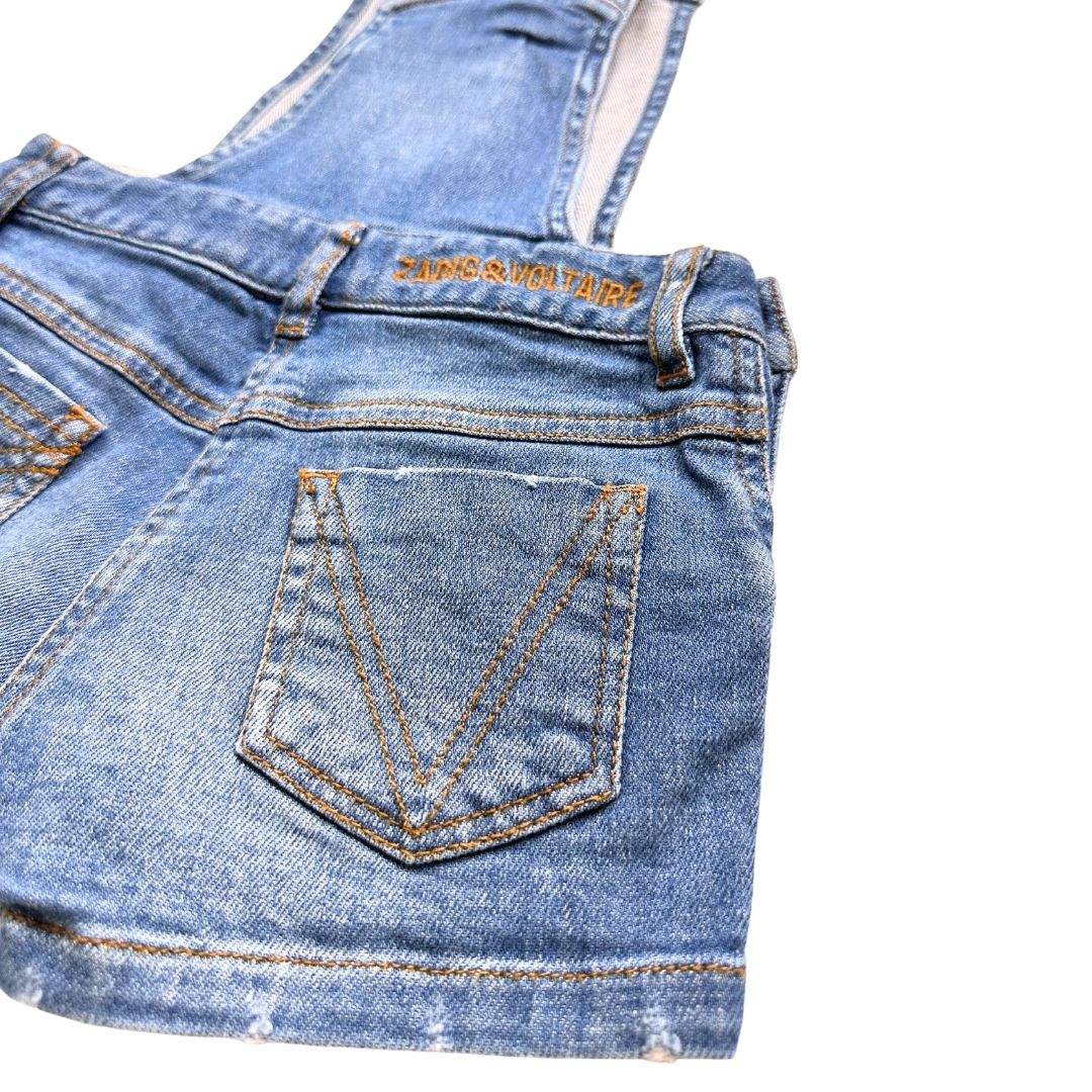 ZADIG ET VOLTAIRE - Combishort en jean bleu avec broderies - 5 ans