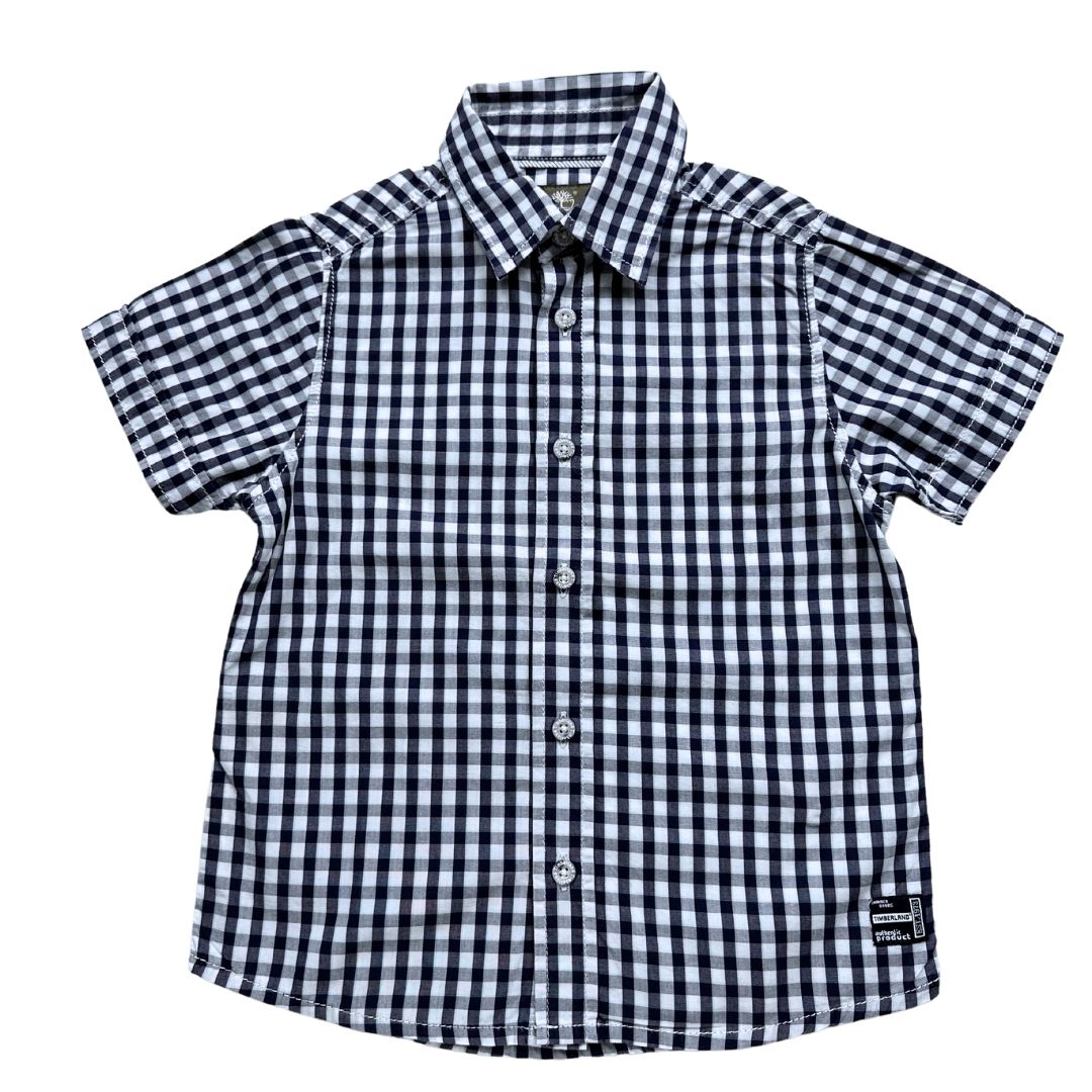 TIMBERLAND - Chemise à carreaux noire et blanche - 5 ans