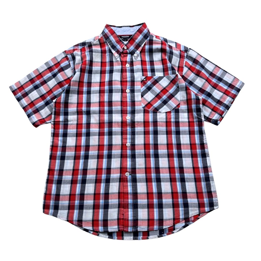TOMMY HILFIGER - Chemise à carreaux rouge bleue et blanche - 12 ans