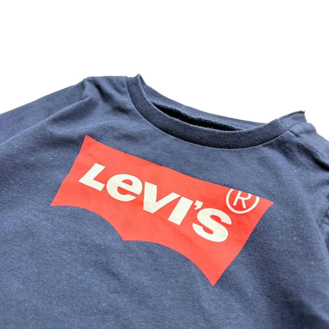 LEVI'S - T-shirt à manches longue bleu marine avec logo - 6 mois