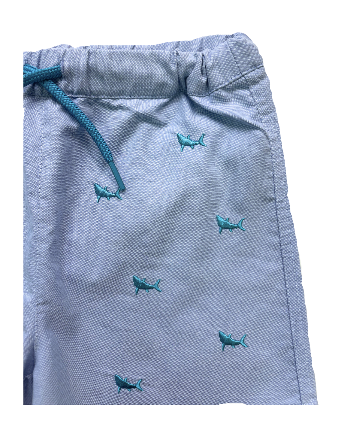 JACADI - Short de bain bleu clair requins turquoises brodés - 4 ans