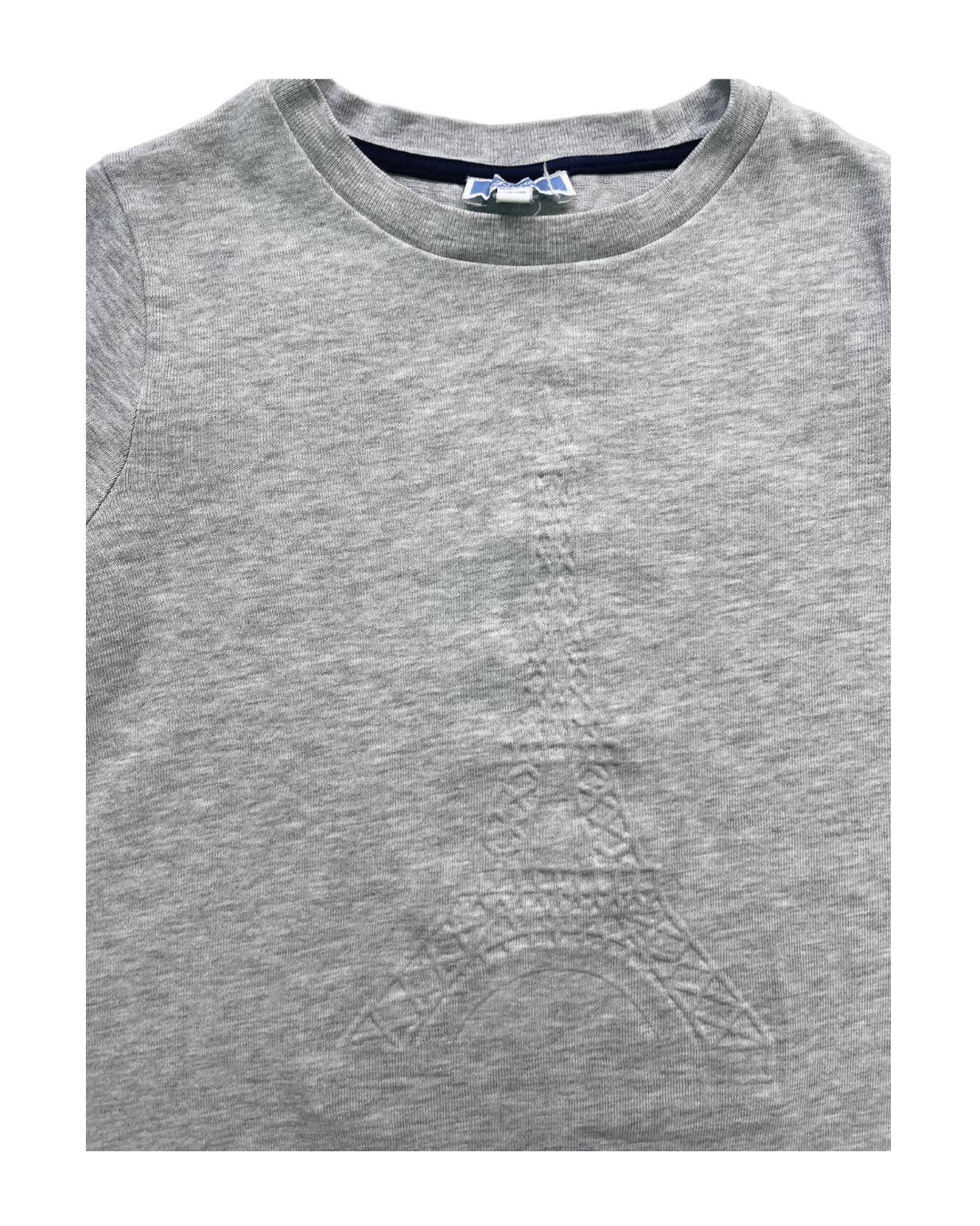JACADI - T-shirt manches longues gris Tour Eiffel en relief - 6 ans