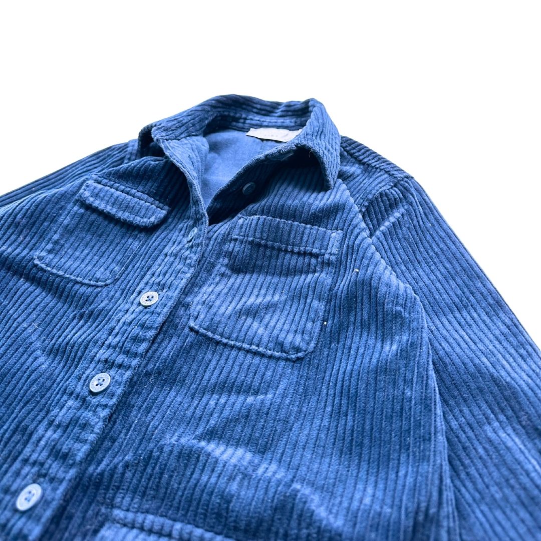 STELLA MCCARTNEY - Robe chemise bleu en velours - 4 ans