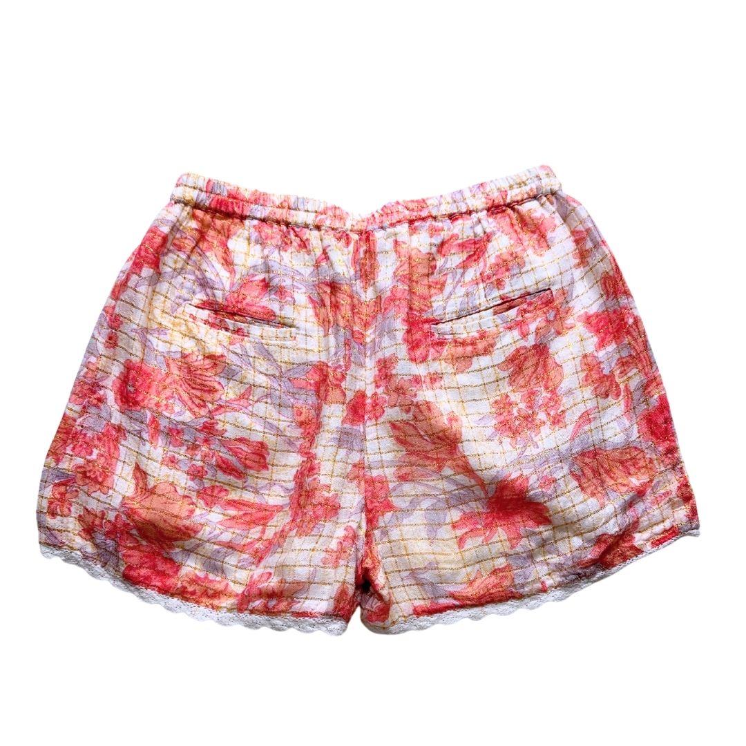 LOUISE MISHA - Rosa Shorts mit Blumenmuster und goldenen Details - 12 Jahre