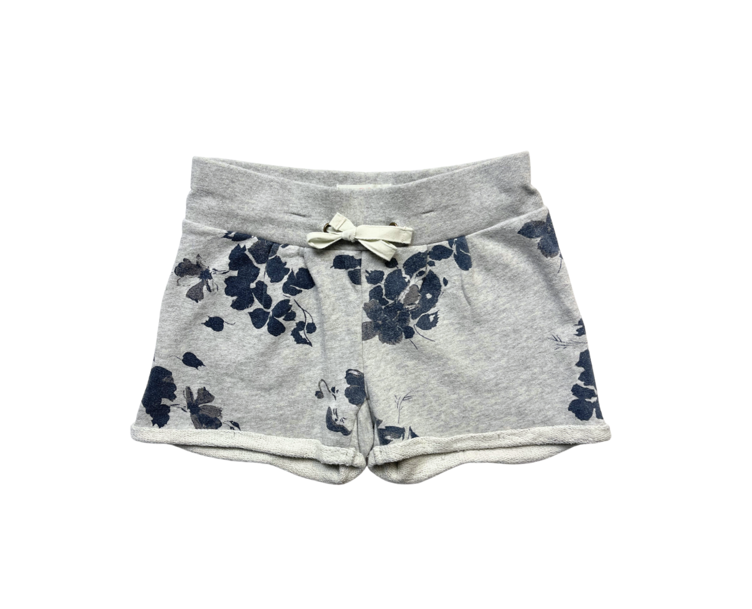 AO76 - Short de survêtement gris à motif fleurs - 8 ans