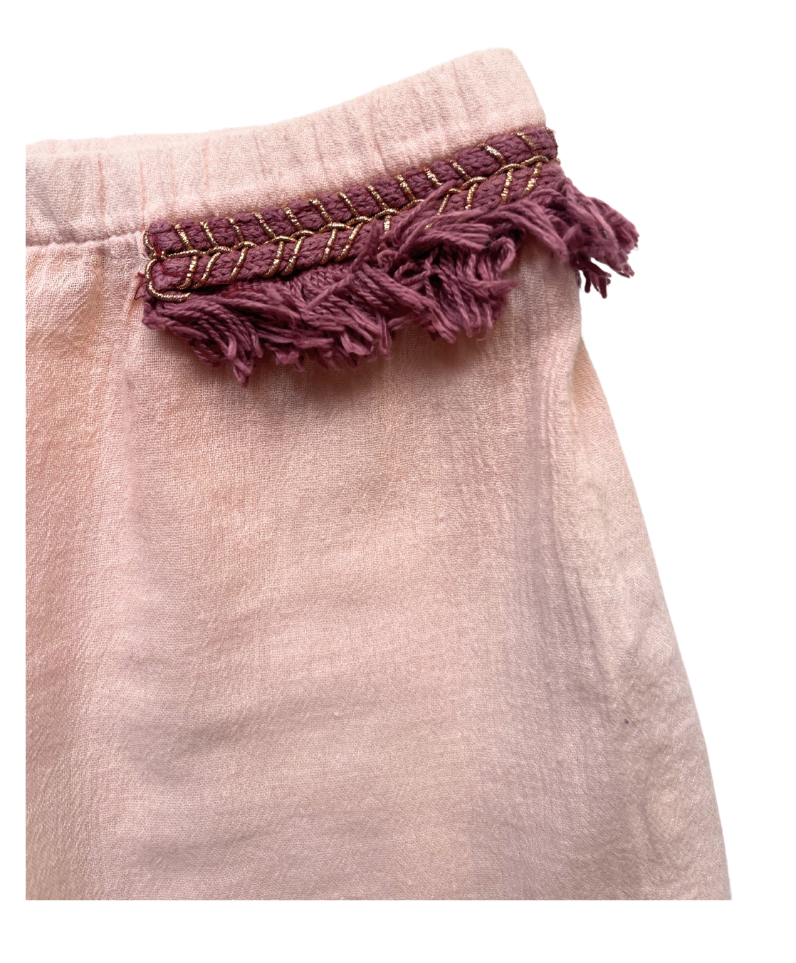 LIVNY - Short fluide rose à franges - 9/10 ans