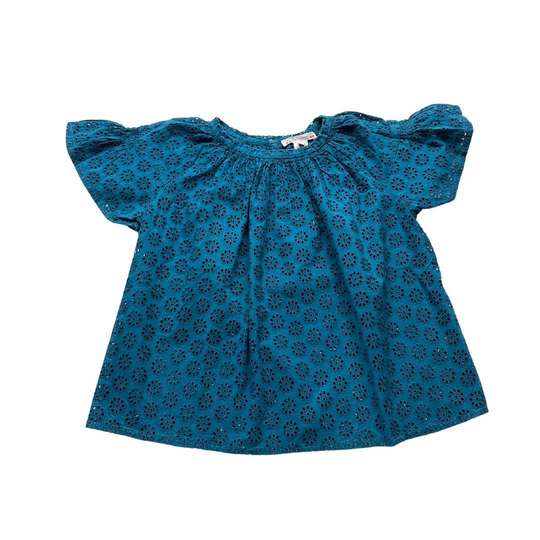BONPOINT - Blouse bleu en dentelle - 6 ans
