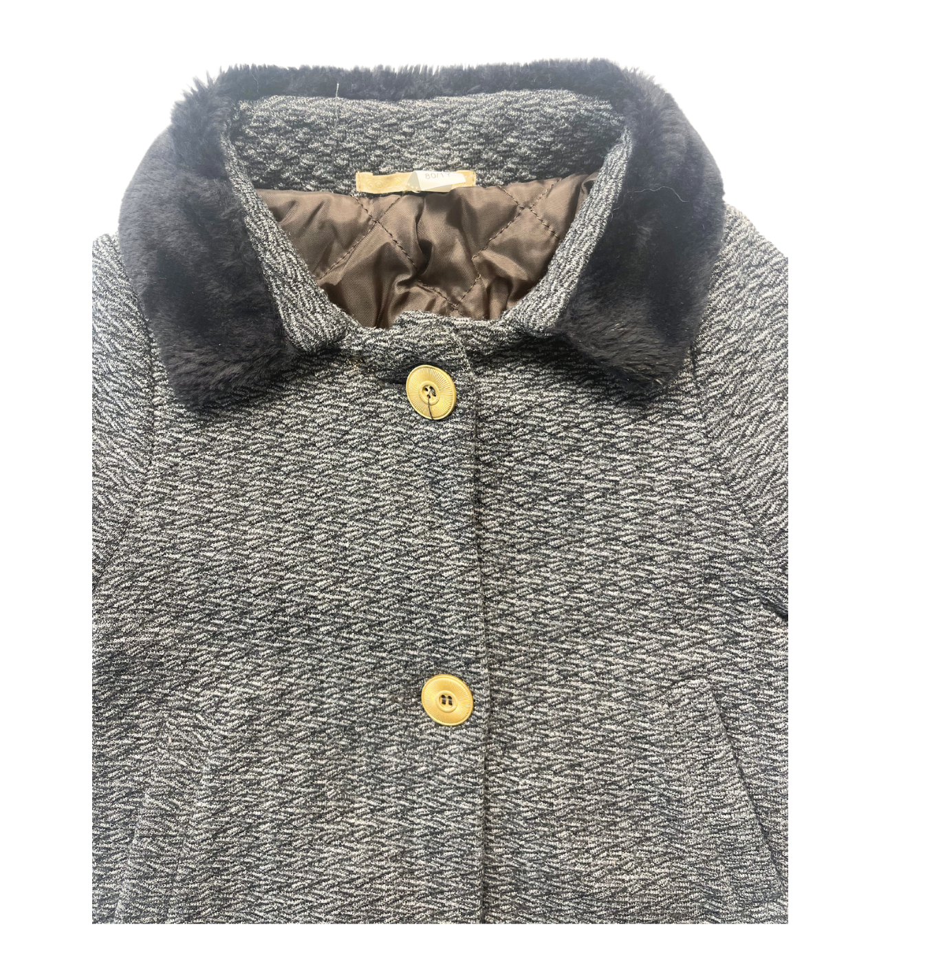 GOLD BELGIUM - Manteau gris col fourrure - 1 ans