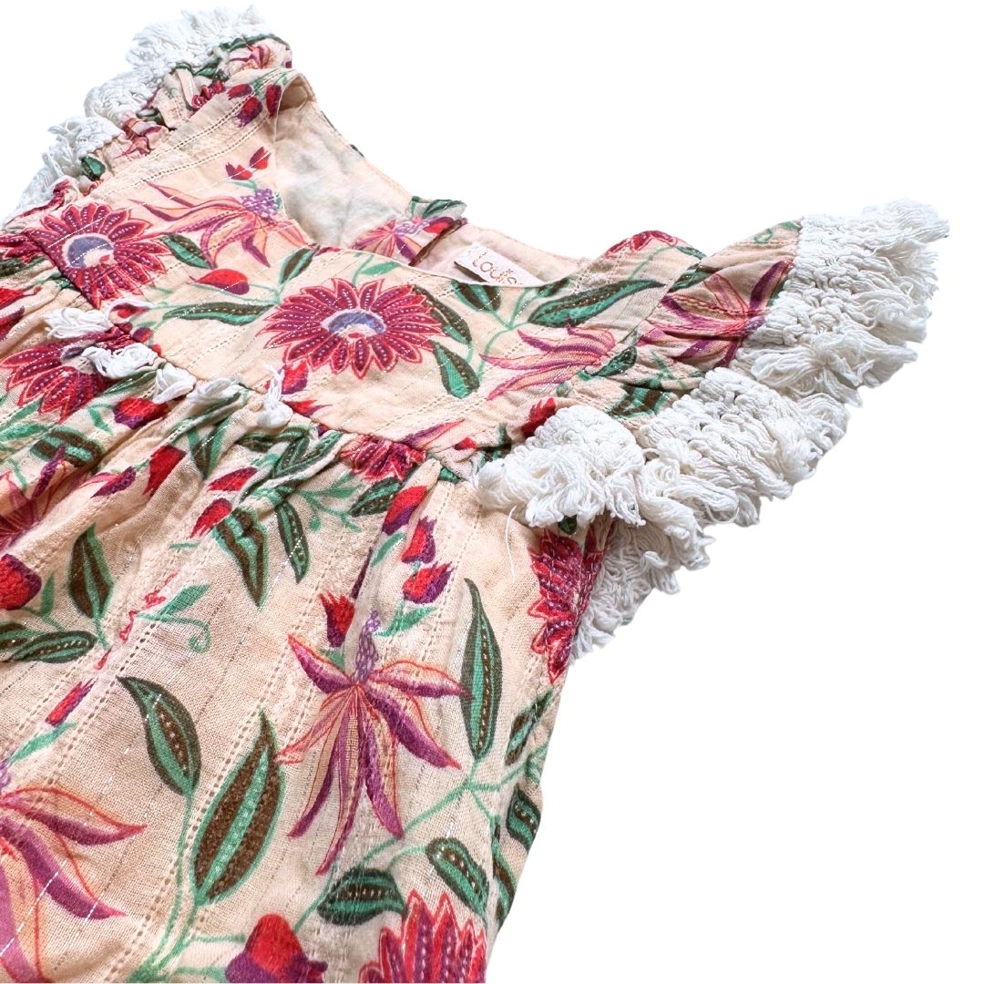 LOUISE MISHA - Ensemble robe et veste crème avec fleurs - 3 ans