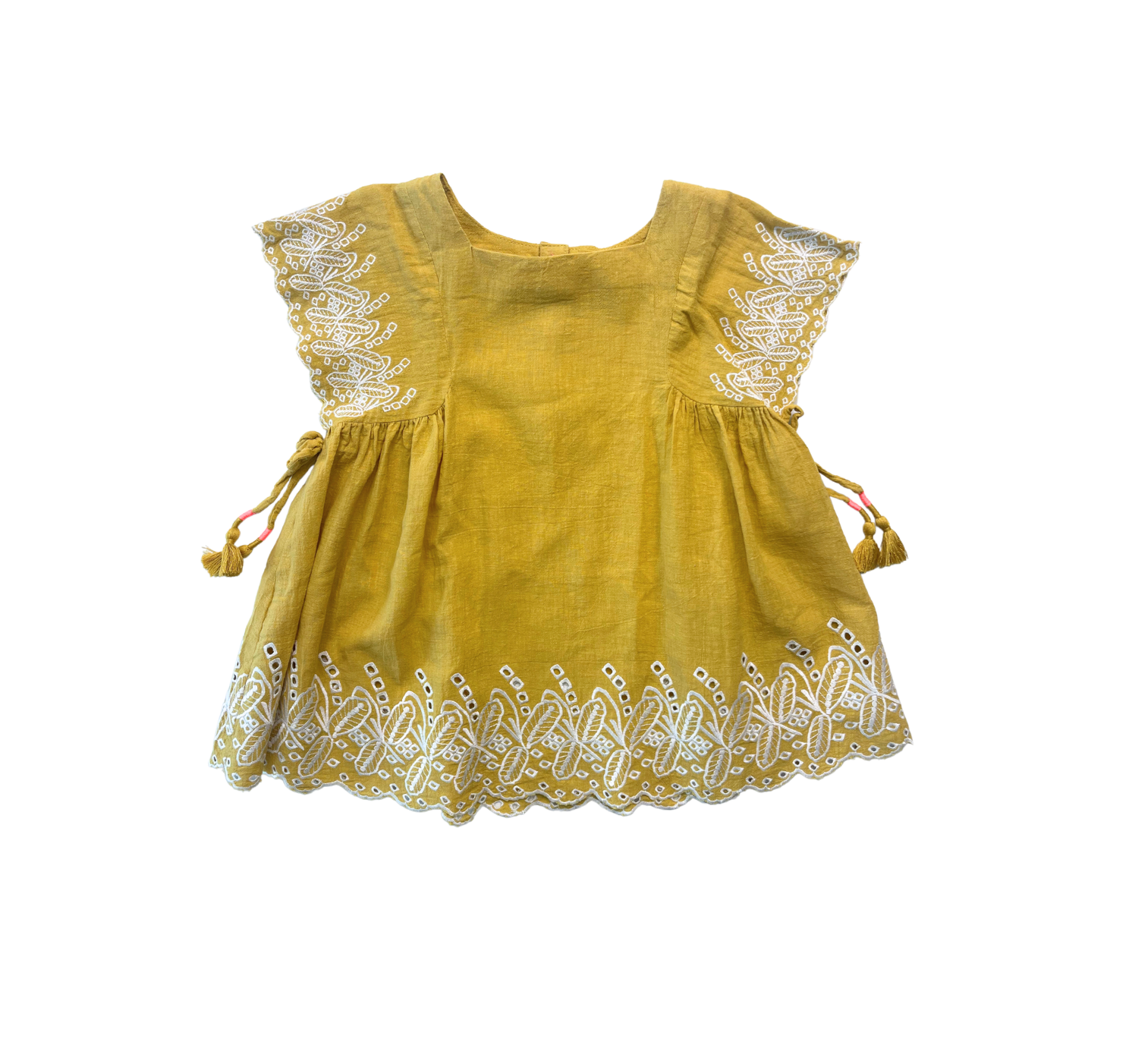 LOUISE MISHA - Robe jaune brodée - 3 ans