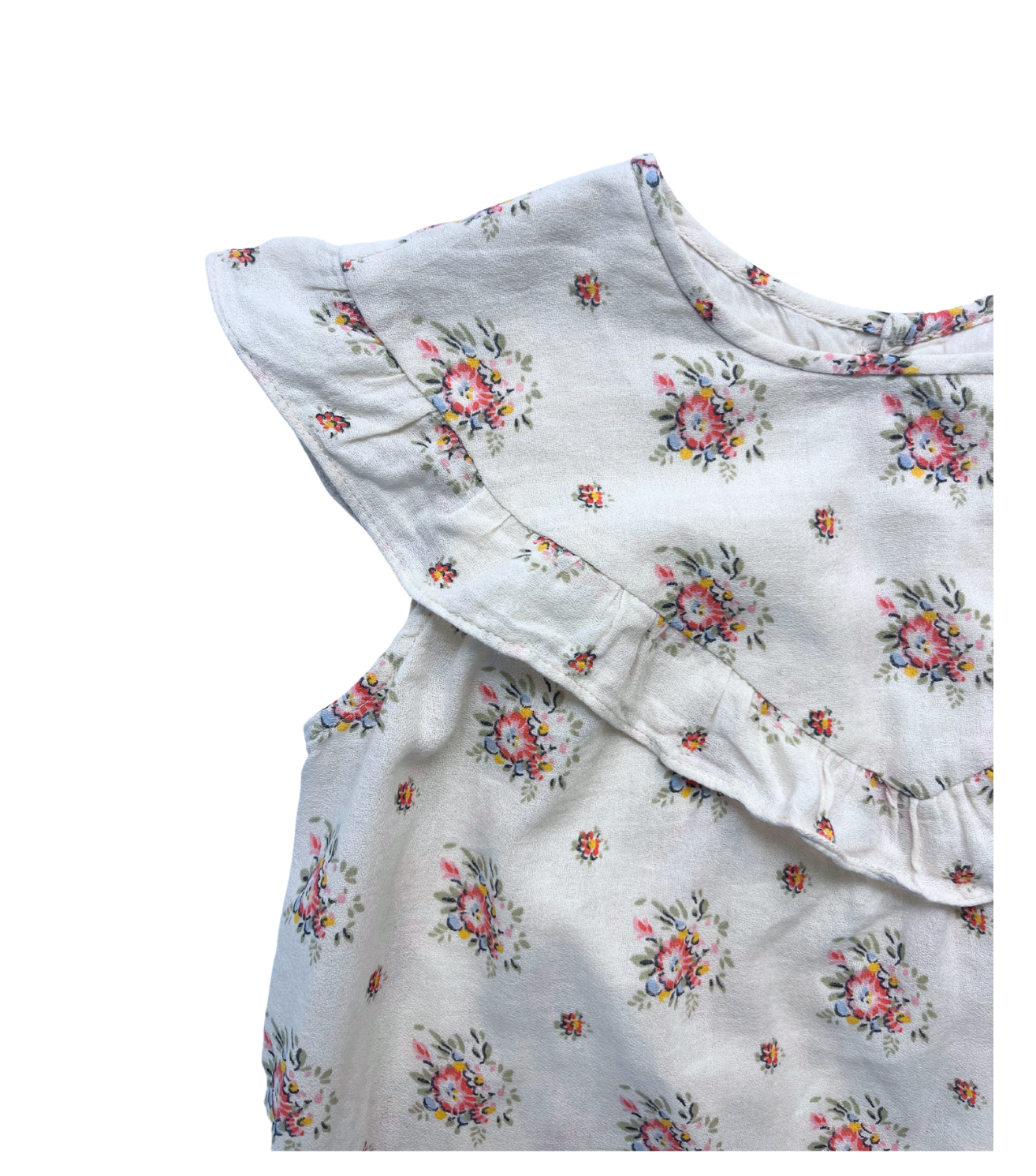 BONPOINT - Top blanc en coton à fleurs - 8 ans