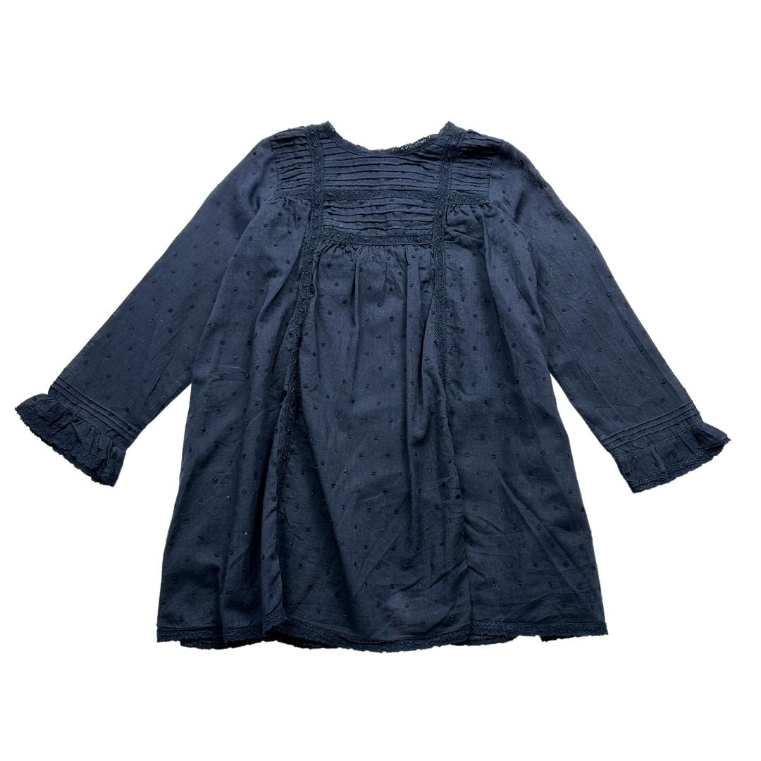 BONPOINT - Robe bleu marine à pois - 2 ans