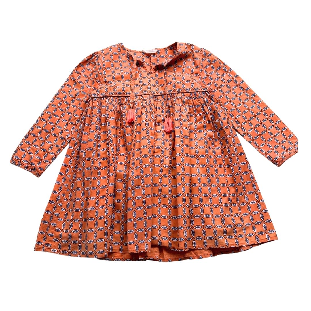 LOUISE MISHA - Robe rose à motifs - 6 ans