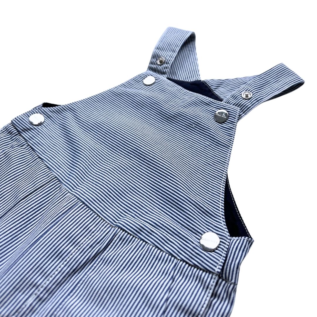 JACADI - blue and white striped overalls - 18 months