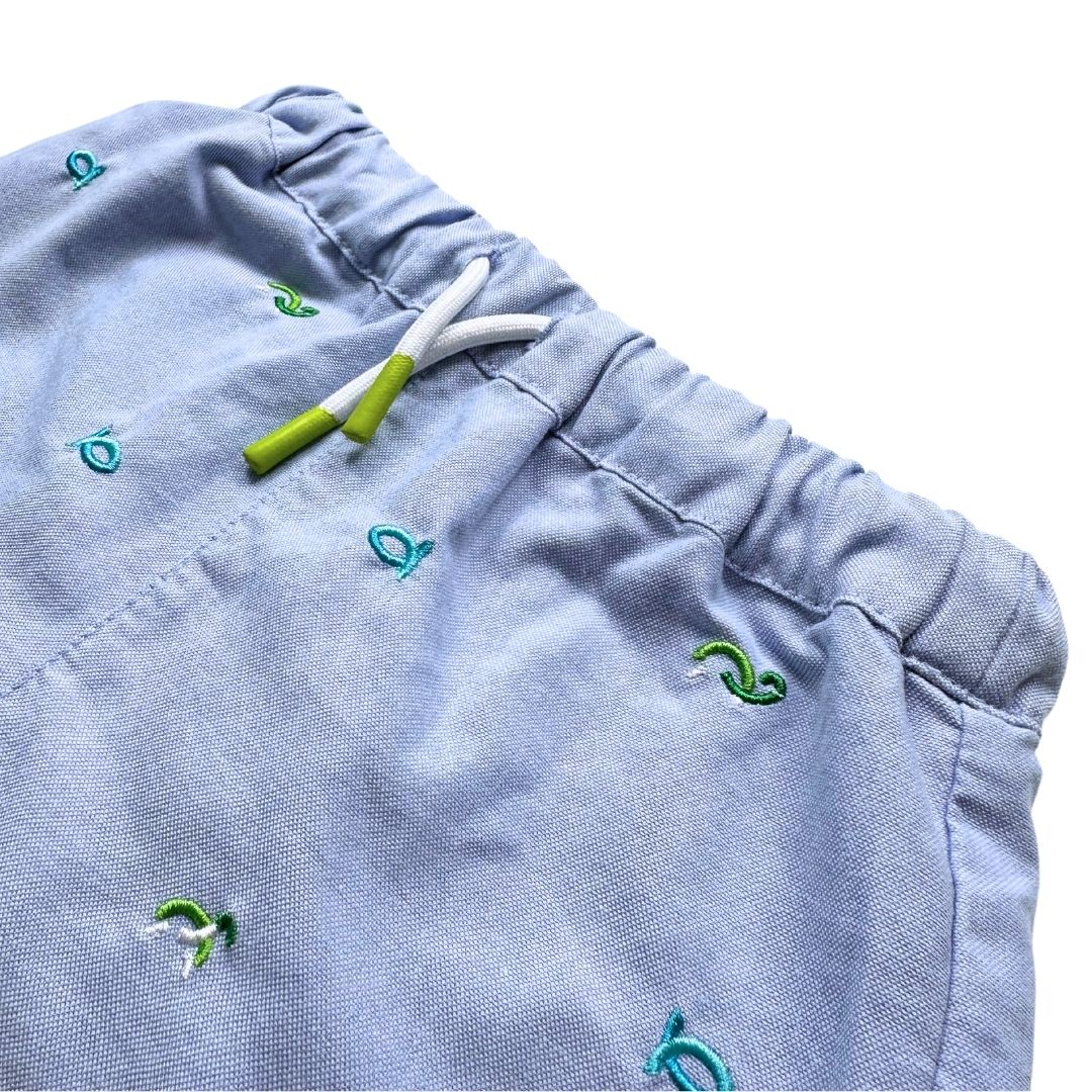 JACADI - Blaue Badeshorts mit Stickerei - 12 Monate