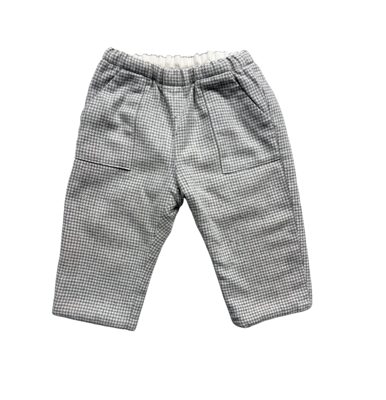 BONPOINT - Pantalon en laine à carreaux gris - 12 mois
