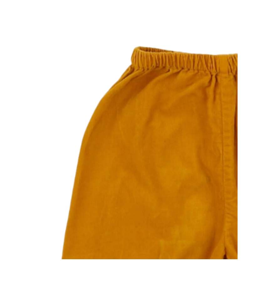 BONTON - Pantalon en velours jaune moutarde - 12 mois