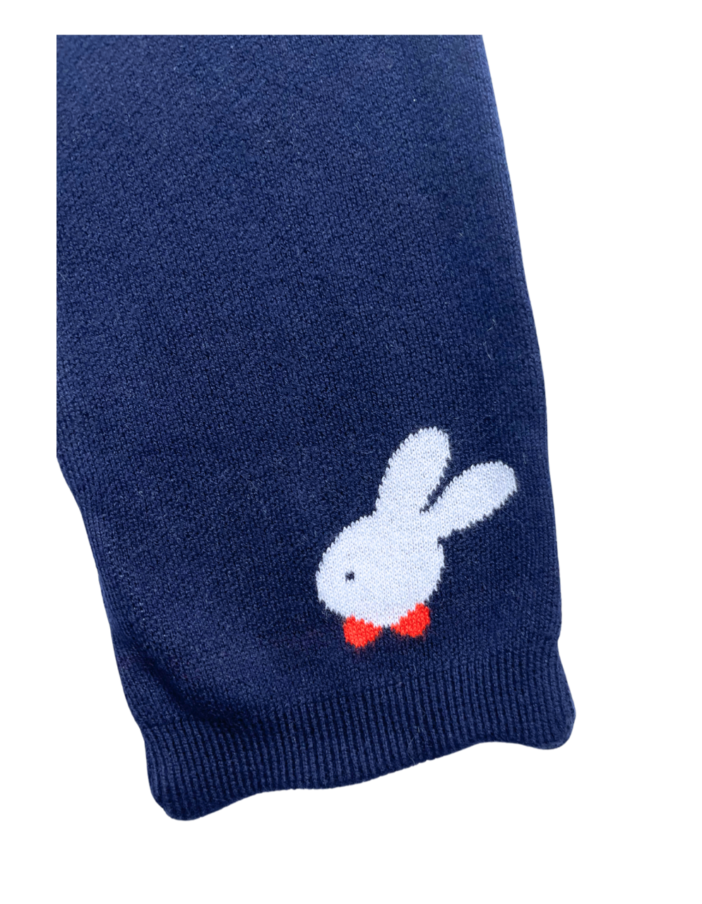 VINTAGE - Echarpe bleu marine petit lapin blanc - Taille unique