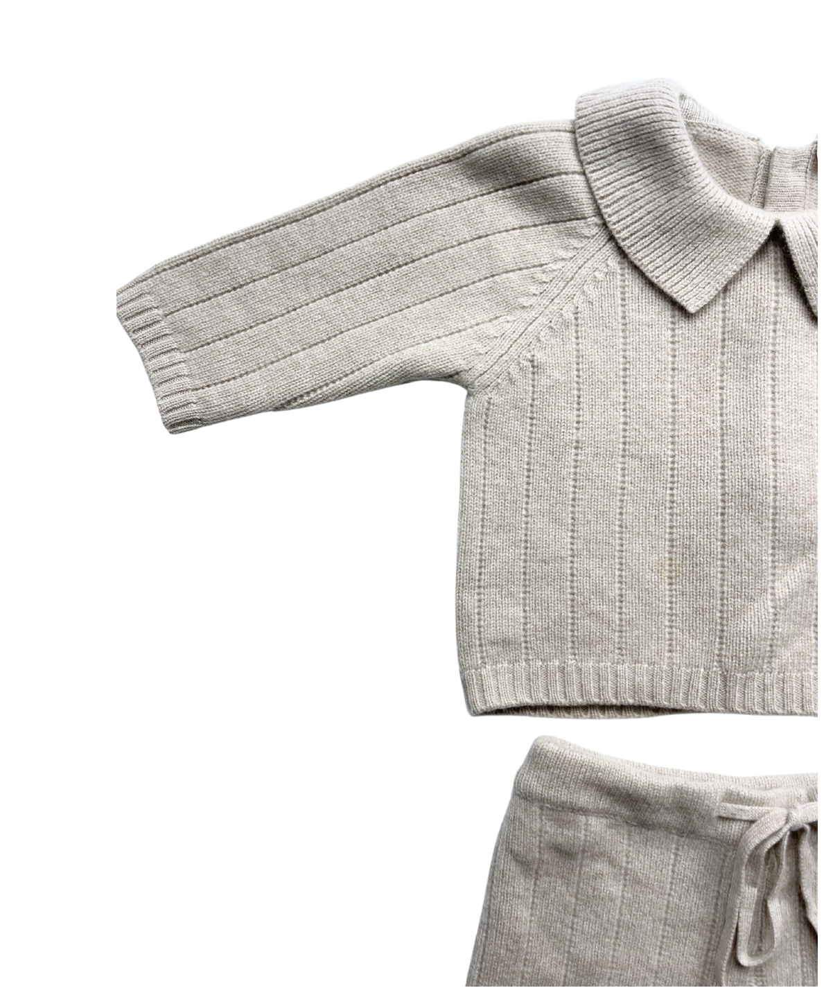 OVALE - Ensemble pull et legging beige en cachemire - 6 mois