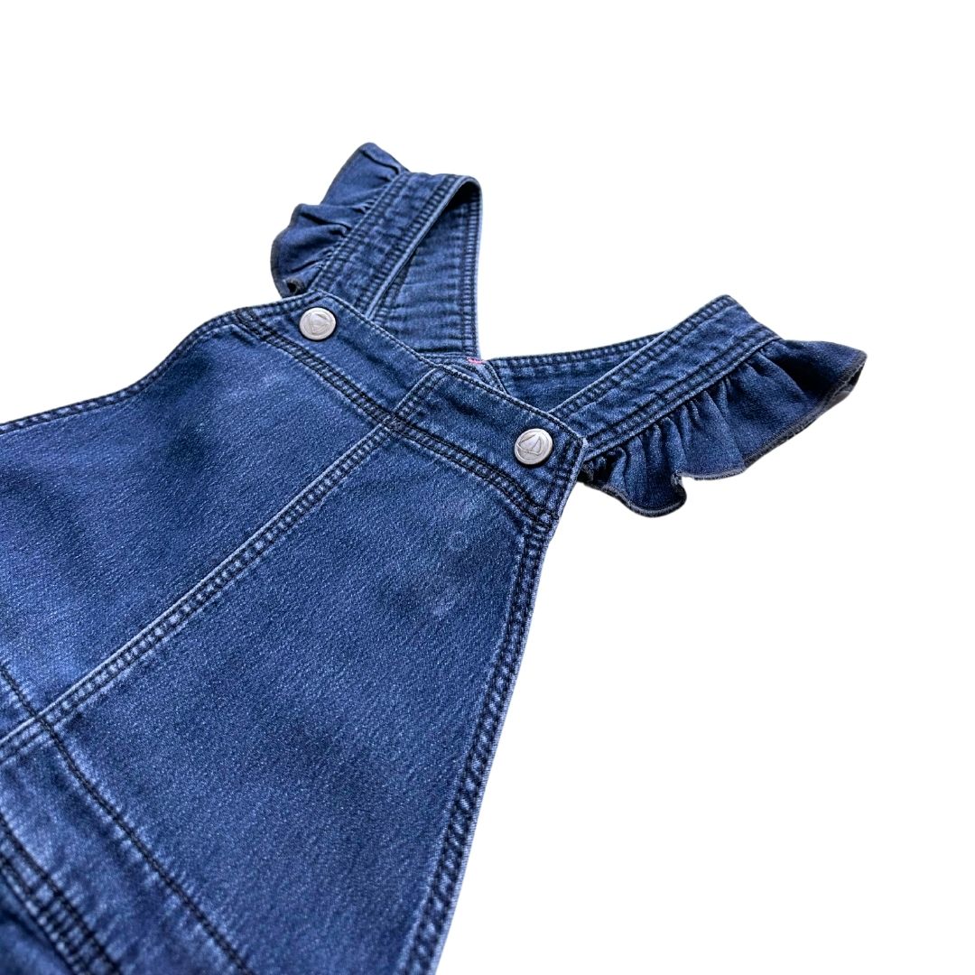 PETIT BATEAU - Jupe salopette bleu en jean - 6 ans