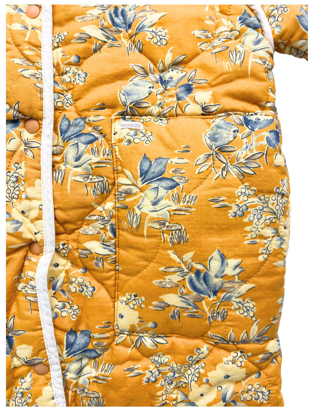 TAMBERE - Veste kimono matelassée jaune à fleurs (neuve) - 8 ans