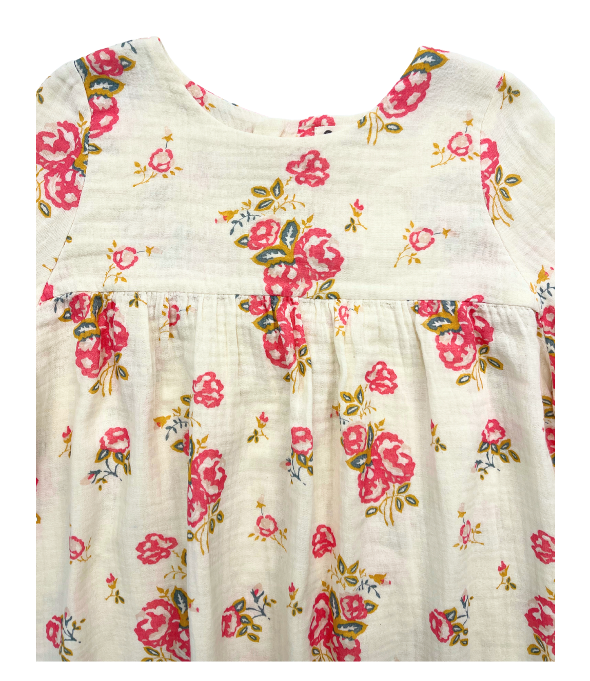RISU RISU - Robe blanche à fleurs en coton - 8 ans