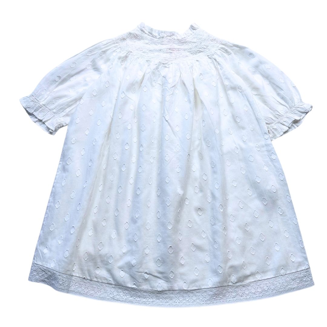BONPOINT - Robe blanche avec détails - 4 ans