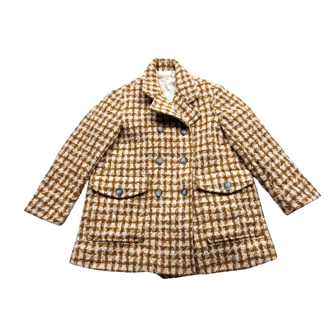 BONPOINT - Manteau en laine marron et blanc neuf - 6 ans