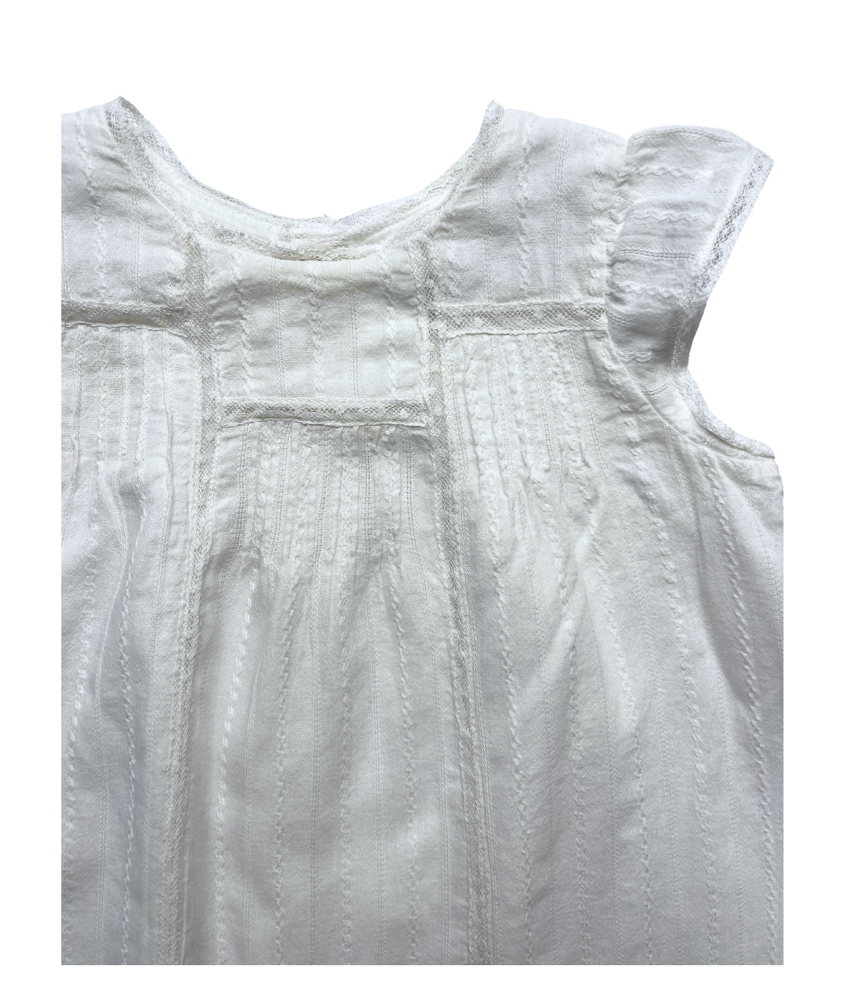 BONPOINT - Robe blanche détails dentelle - 2 ans