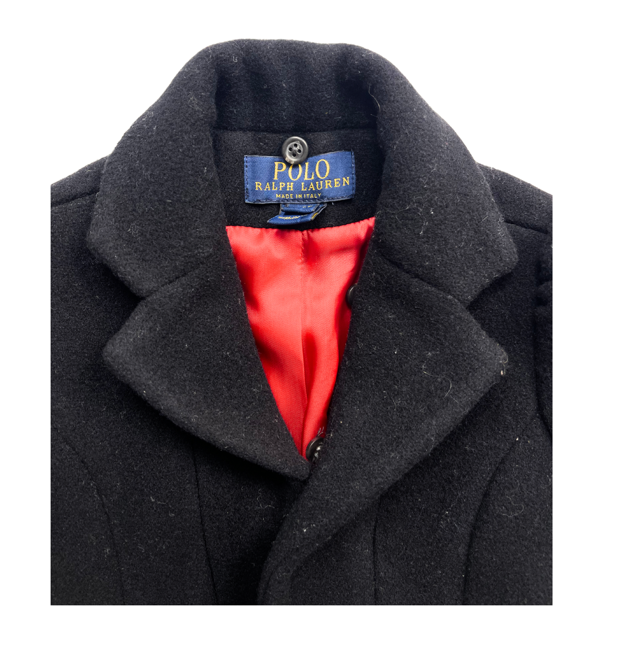 RALPH LAUREN - Manteau en laine noir - 2 ans