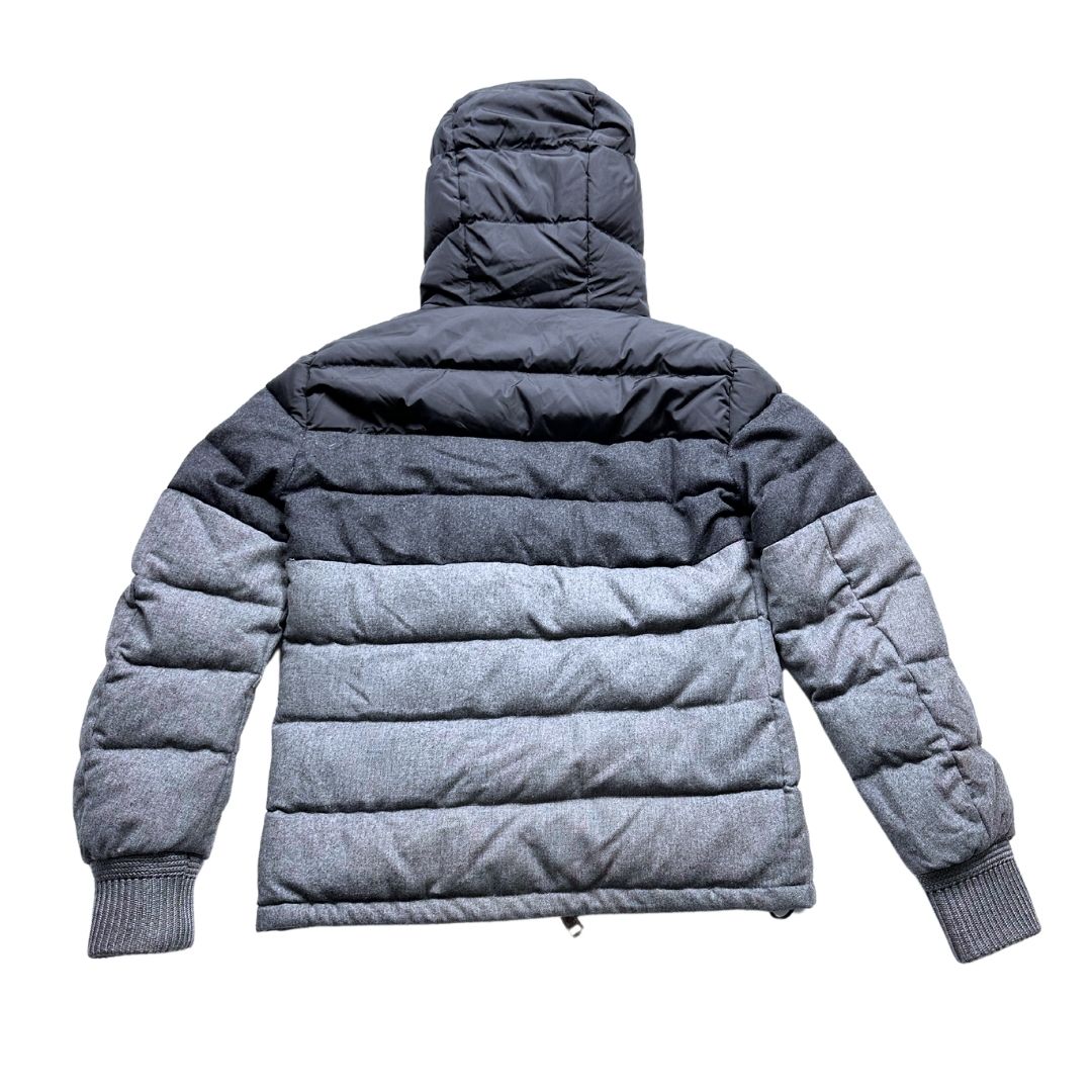 MONCLER - Doudoune en laine grise et noire - 12/14 ans