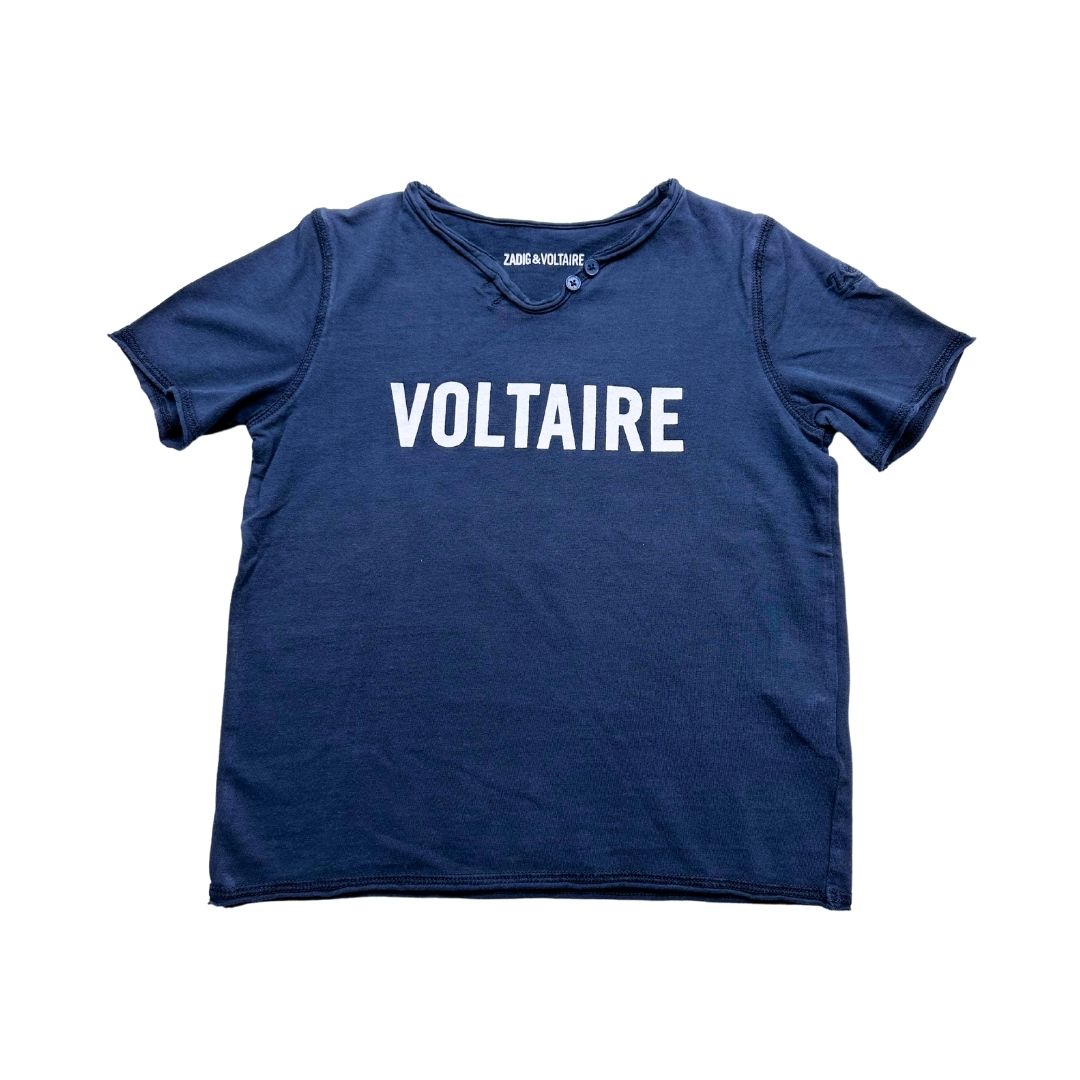ZADIG & VOLTAIRE - T-shirt bleu marine avec marque imprimé - 5 ans