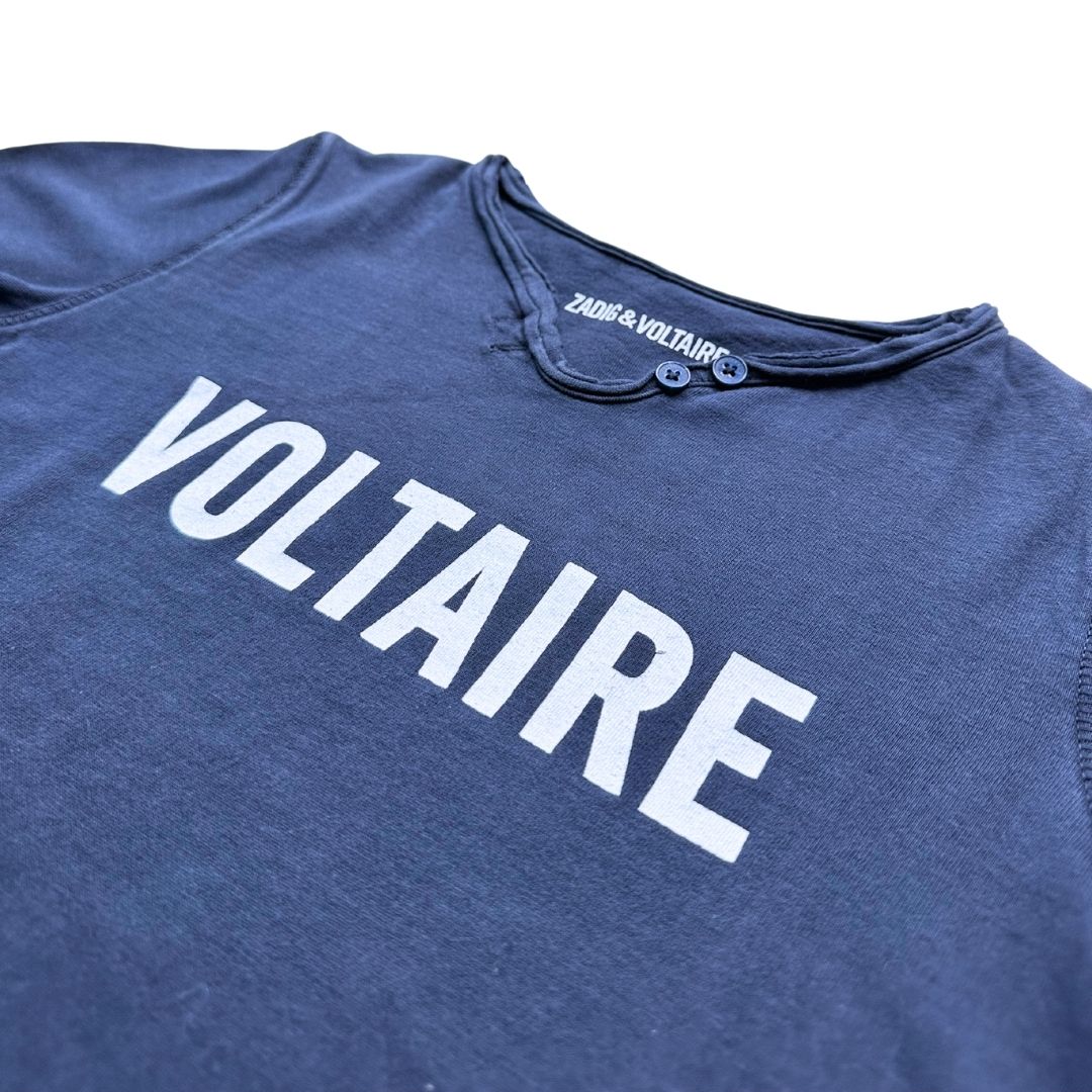 ZADIG & VOLTAIRE - T-shirt bleu marine avec marque imprimé - 5 ans