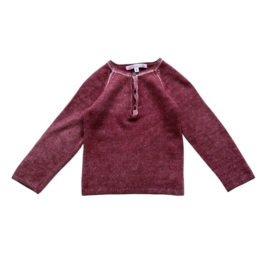 BONPOINT - Purple cashmere sweater - 2 years