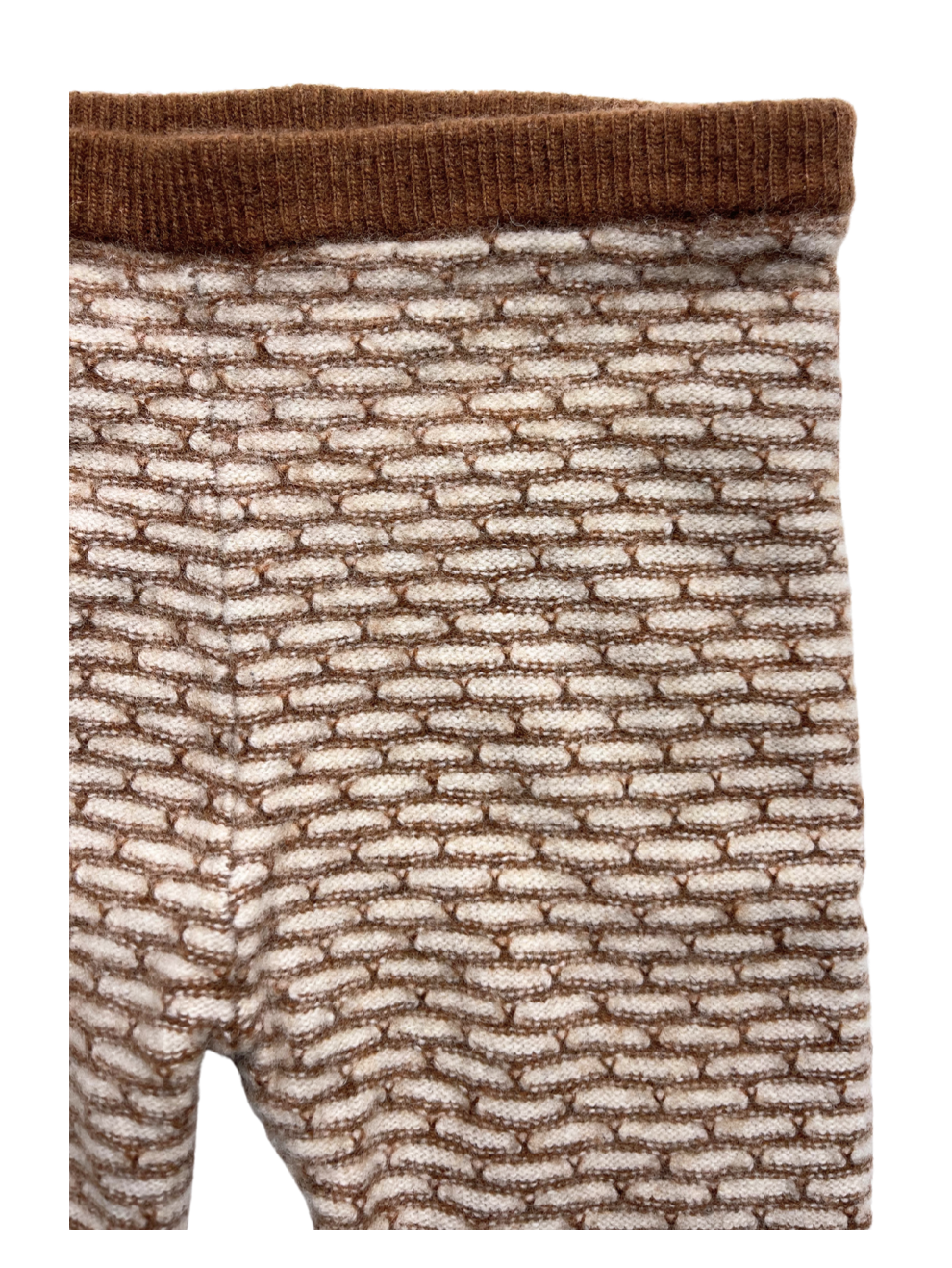 CARAMEL - Legging en laine marron à motifs - 18 mois