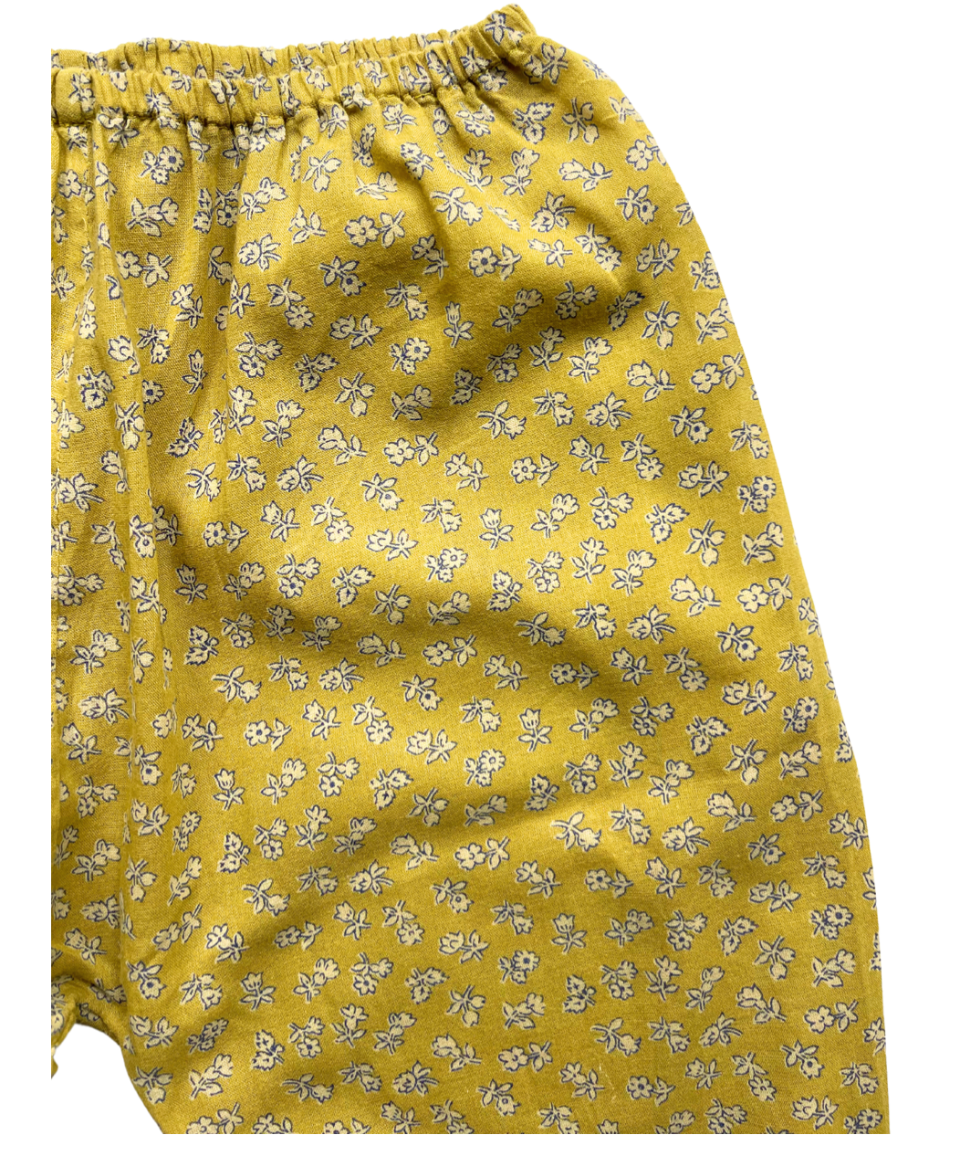 CARAMEL - Sarouel en coton jaune à fleurs - 2 ans
